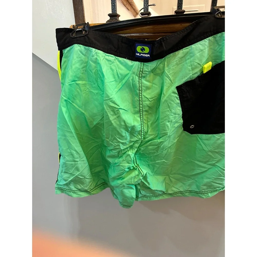 tommy hilfiger neon green swimtrunks‎ large